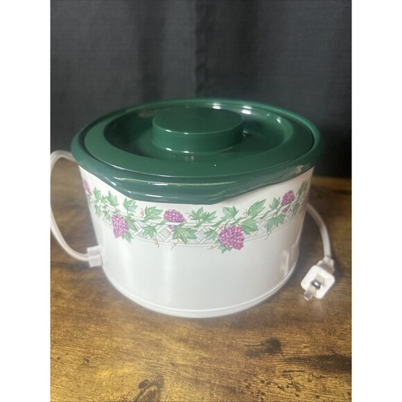 Vtg RIVAL Crock Ette MINI SLOW COOKER POT 1 Quart Purple Grapes 3205 Made in USA - Picture 5 of 16
